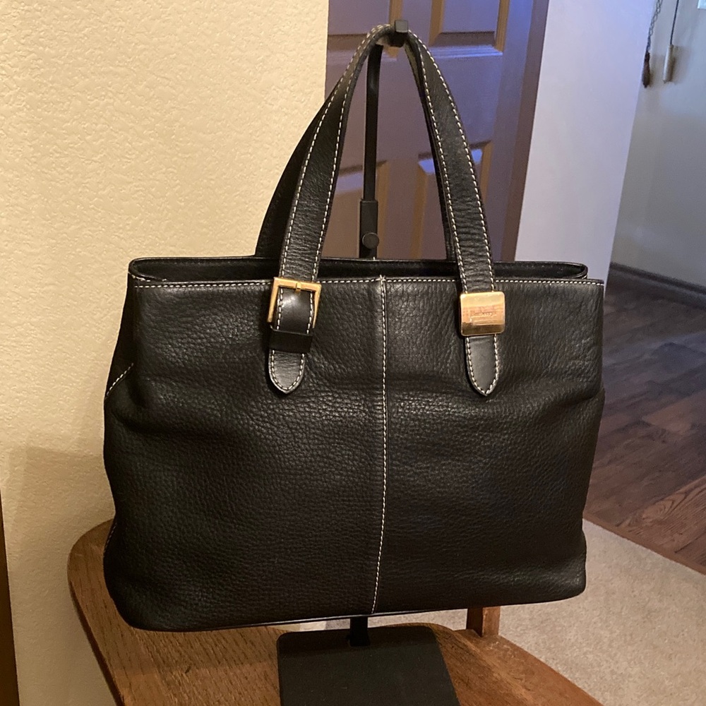 Burberrys London Calfskin Pebbled Leather Tote w/Nova Check Interior Vintage EUC - Picture 1 of 13